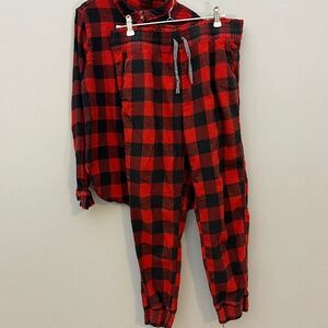 Aerie Plaid Pajama Set S Shirt, M Pants